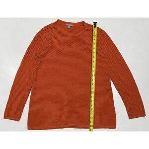 Cos Orange Knit Polka Dot Textured Seater Women's Size‎ Small Cotton Spring